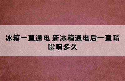 冰箱一直通电 新冰箱通电后一直嗡嗡响多久